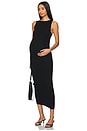 view 1 of 4 Soft Rib Boat Neck Midi Dress in Black