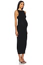 view 3 of 4 Soft Rib Boat Neck Midi Dress in Black