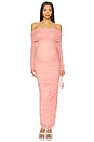 view 2 of 4 Off The Shoulder Mesh Dress in Dusty Pink