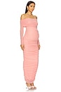 view 3 of 4 Off The Shoulder Mesh Dress in Dusty Pink