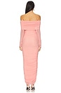 view 4 of 4 Off The Shoulder Mesh Dress in Dusty Pink