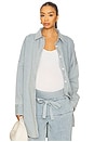 view 1 of 5 Denim Oversized Shirt Dress in Light Blue