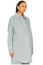 view 2 of 5 Denim Oversized Shirt Dress in Light Blue