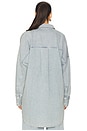 view 3 of 5 Denim Oversized Shirt Dress in Light Blue