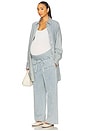 view 4 of 5 Denim Oversized Shirt Dress in Light Blue