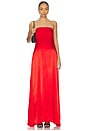 view 2 of 4 Brushed Satin Gown in Red