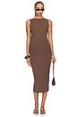 view 2 of 3 VESTIDO MIDI in Brown