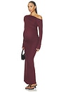 view 1 of 3 Soft Rib Draped Maxi Dress in Burgundy