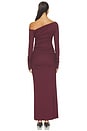 view 4 of 3 Soft Rib Draped Maxi Dress in Burgundy