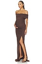 view 1 of 3 ROBE DE SOIRÉE SLEEVELESS EVENING DRESS in Chocolate
