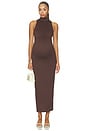 view 2 of 3 ROBE MAXI PRÈS DU CORPS THE SERENA in Chocolate