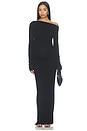 view 2 of 3 Soft Rib Draped Maxi Dress in Black
