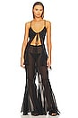 view 4 of 5 The Flare Pant in Black Chiffon