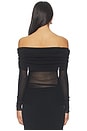 view 3 of 4 Off The Shoulder Soft Mesh Top in Black