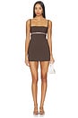 view 1 of 3 The Devon Dress in Brown Pinstripe