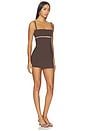 view 2 of 3 The Devon Dress in Brown Pinstripe
