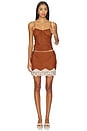 view 5 of 6 The Sienna Slip Skirt in Brown
