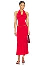 view 5 of 6 The Jessie Slip Maxi Skirt in Red