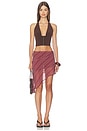view 5 of 6 x REVOLVE The Harley Skirt in Chocolate Brown Tan & Space Cherry Stripe