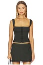 view 1 of 5 The Ambrose Corset in Houndstooth