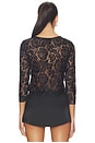 view 3 of 4 The Camille Lace Top in Black