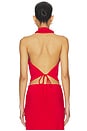 view 3 of 4 The Elsa Halter Top in Red