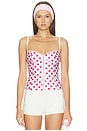view 1 of 4 The Caroline Corset in Red & White Dot