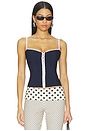 view 1 of 5 x REVOLVE The Caroline Corset in Navy With White Trim
