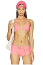 view 1 of 4 The Belle Bikini Top in Pink Stripe