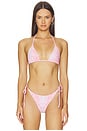 view 1 of 4 The Belle Bikini Top in Pink Snake