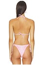 view 3 of 4 The Belle Bikini Top in Pink Snake