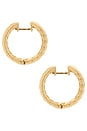 view 2 of 3 Spikelet Hoops in Gold