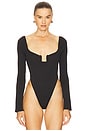 view 2 of 5 High-waisted Bodysuit in Black