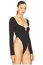 view 3 of 5 High-waisted Bodysuit in Black