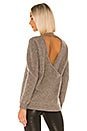 view 3 of 4 Keyhole Back Crew Sweater in Taupe