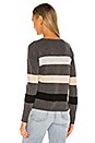 view 3 of 4 Stripe Crop Crew Sweater in Grey Combo