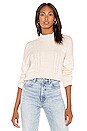 view 1 of 4 Funnel Neck Cable Sweater in Ecru Combo