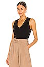 view 1 of 4 Sleeveless V Top in Black