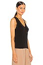 view 2 of 4 Sleeveless V Top in Black