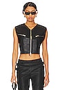 view 1 of 4 Malcom Faux Leather Vest in Black