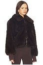 view 3 of 5 Reese Faux Fur Bomber Jacket in Chocolate