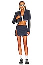 view 4 of 4 Zayne Cropped Blazer in Navy Pinstripe
