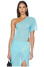 view 1 of 5 Marilyn Sheer Top in Light Aqua