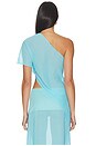 view 4 of 5 Marilyn Sheer Top in Light Aqua