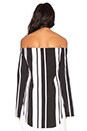 view 3 of 4 Veritgo Cape Stripe Top in Black & White