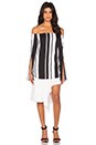 view 4 of 4 Veritgo Cape Stripe Top in Black & White