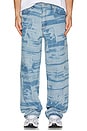view 3 of 5 5 Pocket Laser Printed Patched Pants in Light Indigo