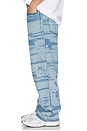 view 4 of 5 5 Pocket Laser Printed Patched Pants in Light Indigo