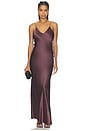 view 2 of 3 ROBE EN SOIE PASCALE in Aubergine