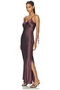 view 3 of 3 ROBE EN SOIE PASCALE in Aubergine